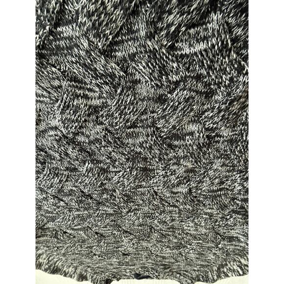 Lands End BLK GRY Marled Drifter Sweater Soft Cotton BasketWeave Knit Crewneck L - Picture 5 of 5